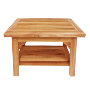 ספסל עץ למקלחת מלבני 60 ס”מ עץ טיק מלא