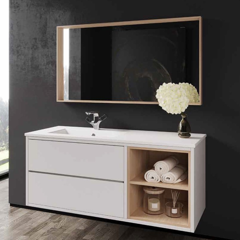 ארון אמבטיה מודרני אפקוסי בשילוב פורניר דגם ליזה