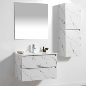 ארון אמבטיה תלוי פורמיקה לבן אבן שיש URBAN