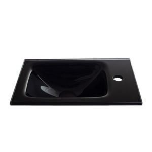 כיור זכוכית אינטגרלי 43/25 ס"מ שחור