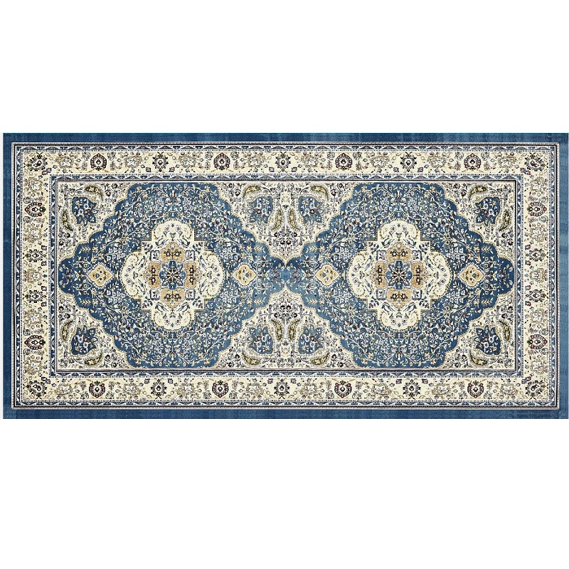 שטיח למטבח מעוצב מדליון כחול 60/90 ס"מ