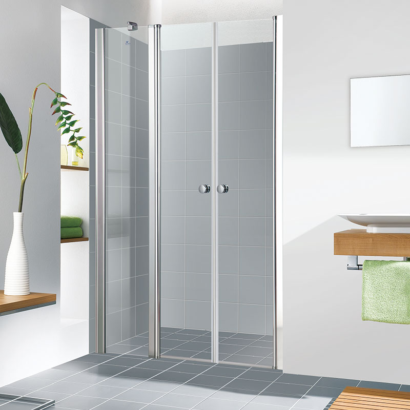 מקלחון חזית קבוע עם 2 דלתות לפי מידה עד 162 ס"מ