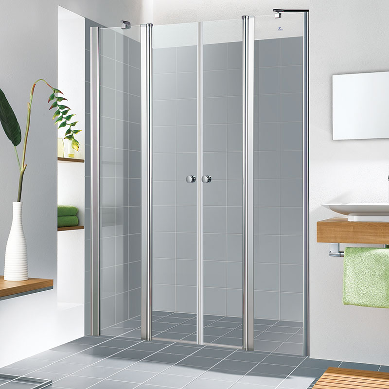 מקלחון חזית שתי קבועים ושתי דלתות לפי מידה 131 – 171 ס"מ
