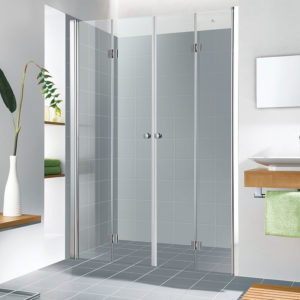 מקלחון חזית שתי דלתות הרמוניקה לפי מידה 131 – 175 ס”מ
