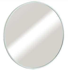 מראה קריסטל עגולה קוטר 50 ס”מ מסגרת לבנה
