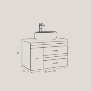 ארון אמבטיה תלוי דגם מרלין בוצ'ר 1