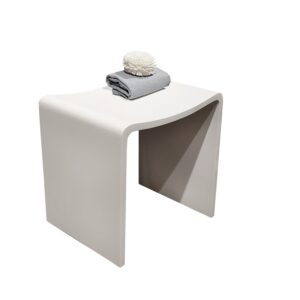 כסא למקלחון מעוצב אבן קוריאן לבן 40/30 ס”מ